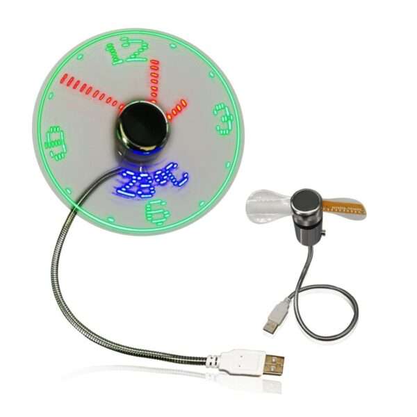Led Clock Fan with Temperature